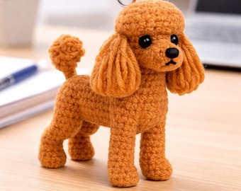 あみぐるみ プードル かぎ針編みのプードルのパターン、あみぐるみ犬、5インチのおもちゃ