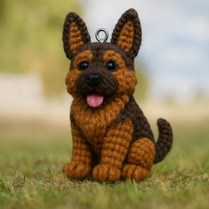 Schema all'uncinetto per pastore tedesco Amigurumi in PDF – Crea un cane realistico all'uncinetto – istruzioni dettagliate per uncinettisti esperti
