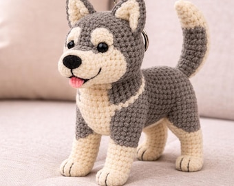 Amigurumi Siberian Husky Crochet Pattern – PDF (English & German)