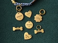Personalized Dog & Cat ID Tag, Custom Gold Stainless Steel Pet Name Tag, Heart Bone Flower Circle Shape, Engraved Collar Charm product logo