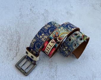 Cinto de couro vintage Ed Hardy by Christian Audigier, Japão, anos 2000.