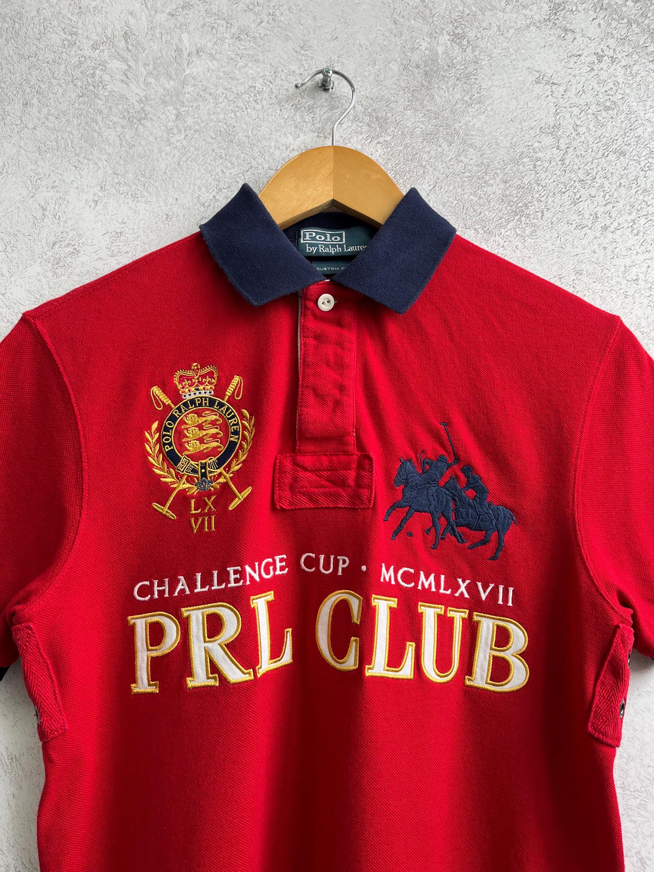 Vintage Polo Ralph Lauren PRL Club #3 Big Pony Polo Shirt Tee Red