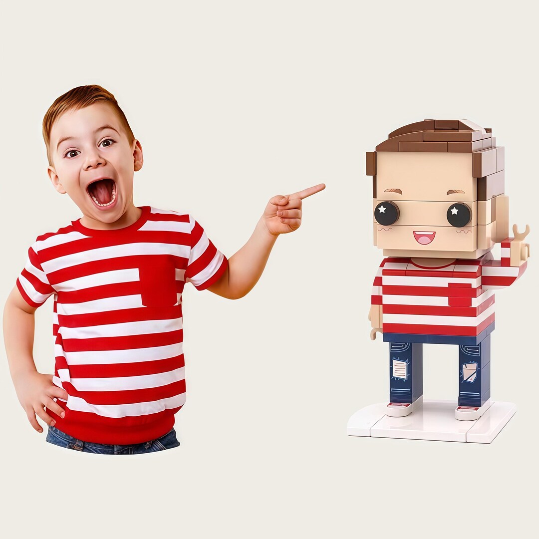 Child Figure Custom Kids Mini Figure, Personalized Building Block Toy From Photo ...