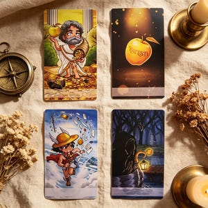 Baraja de Tarot Pythia, cartas de tarot de la mitología griega, baraja de oráculo estilo chibi adorable con guía, regalo espiritual para principiantes.