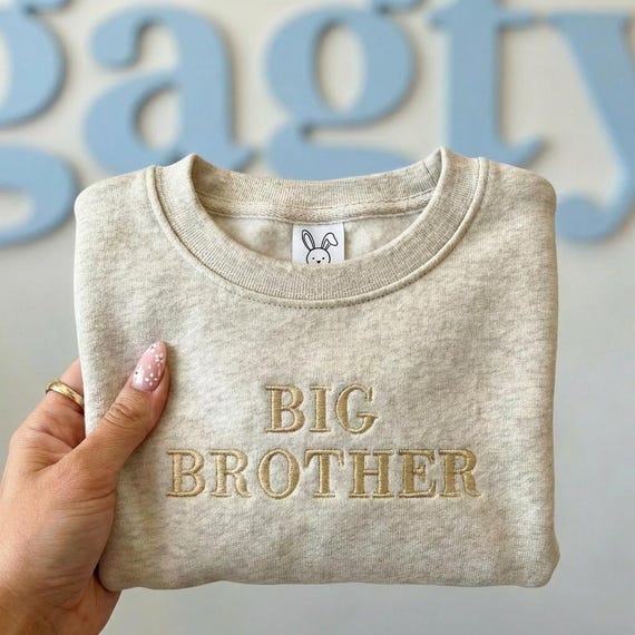 Big Brother Toddler Sweatshirt, Embroidered Toddler Crewneck