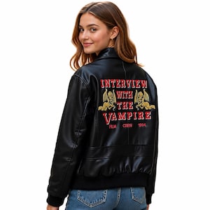 Interview With The Vampire Inspired Handmade Genuine Leather Bomber Jacket | Unisex Gothic Streetwear