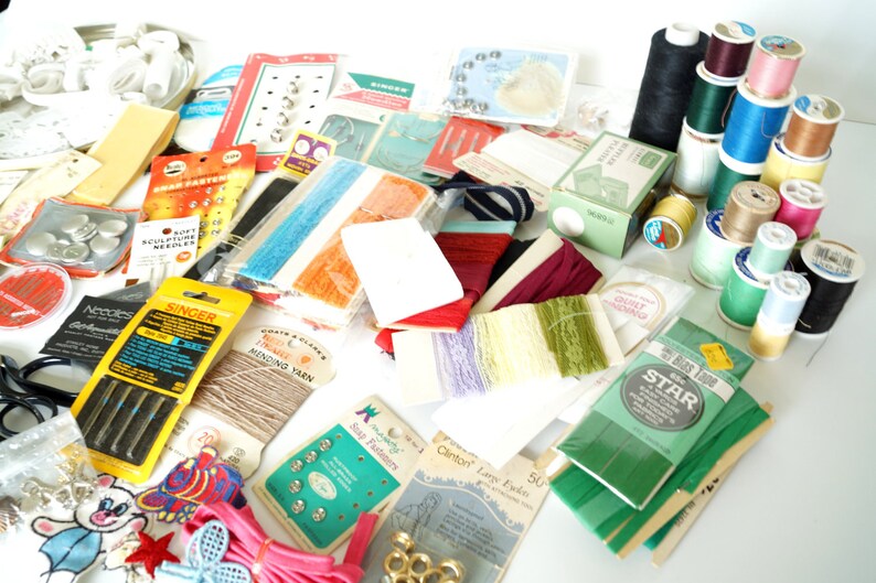 Vintage Sewing Notions and Supplies in Large Tin 4.8 Pounds Etsy