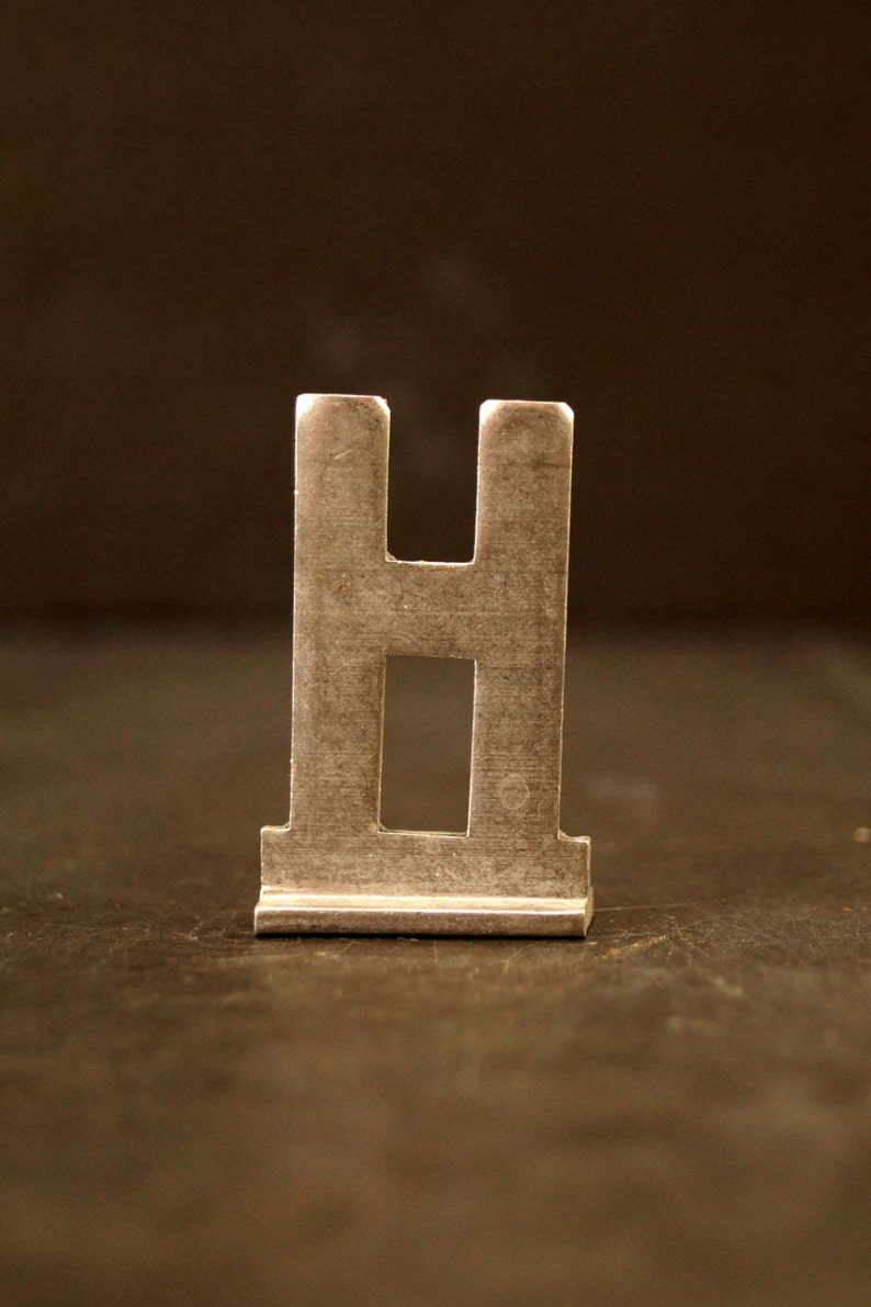 Vintage Metal Sign Letter H with Base 113/16  Etsy