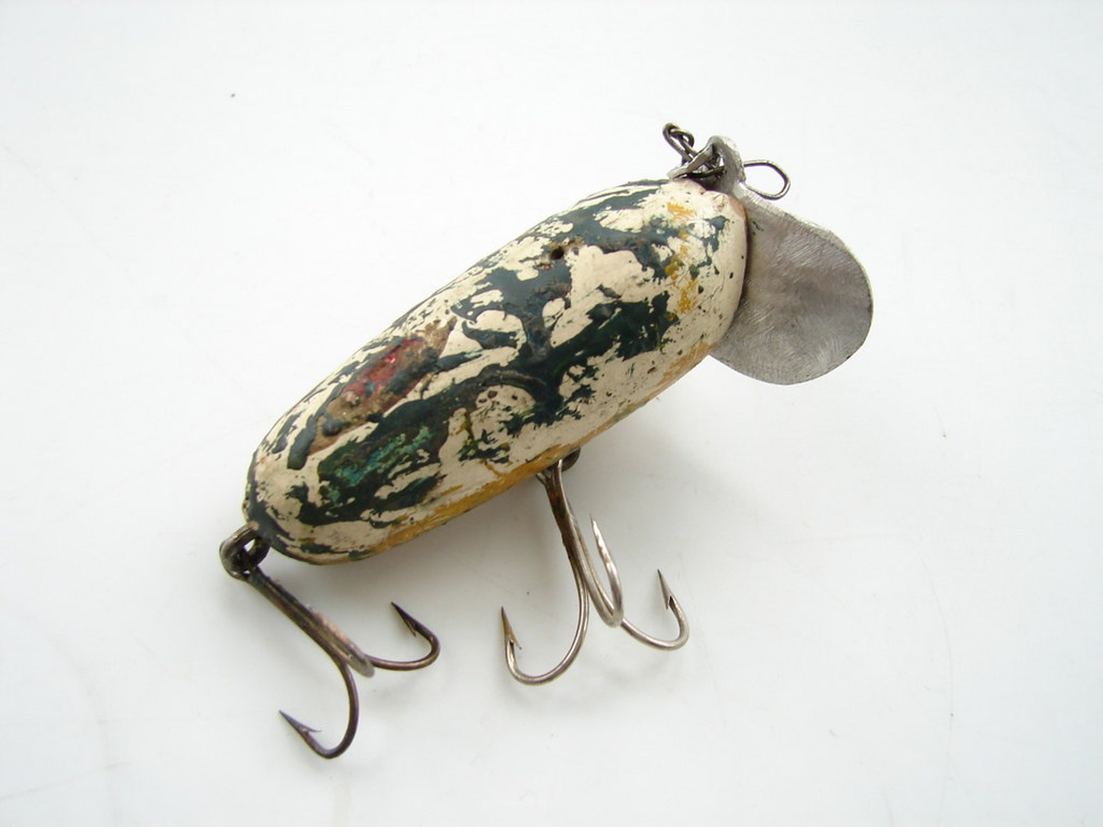 Vintage / Antique Wood Jitterbug Fishing Lure with Treble Etsy