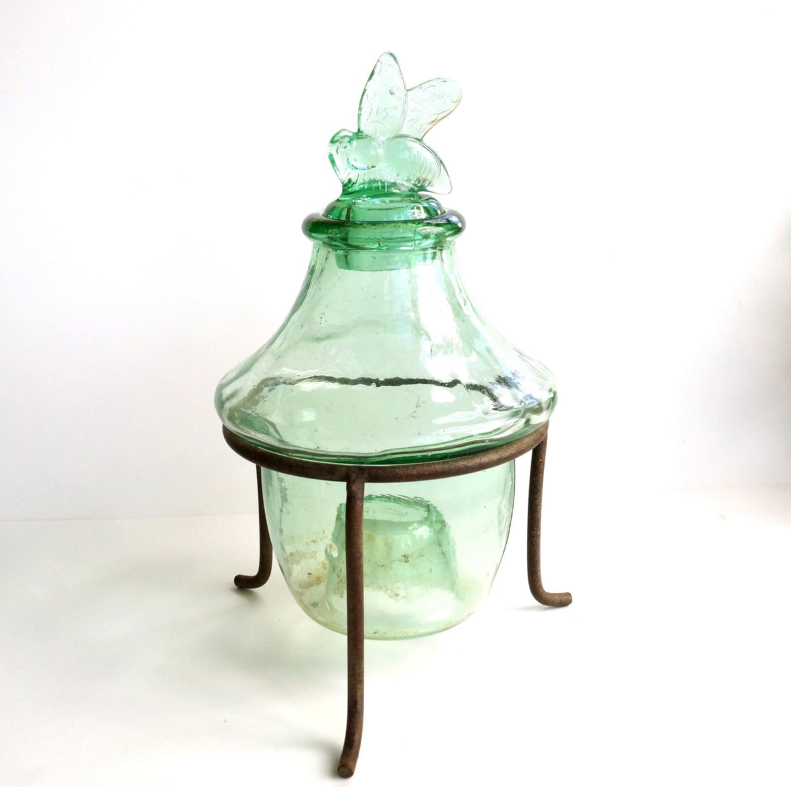 Vintage / Antique Wasp Bee Catcher / Fly Trap in Green Glass Etsy