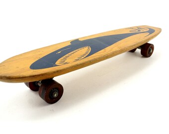 60s ビンテージ NASH スケートボード Shark スケボー Vintage Nash Shark Skateboard in Wood with Dark Blue Shark