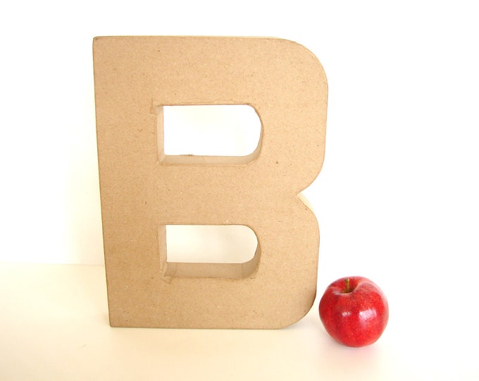 Paper Mache Letter B 12 Tall Ready to Decorate Blank Letter, Home Decor