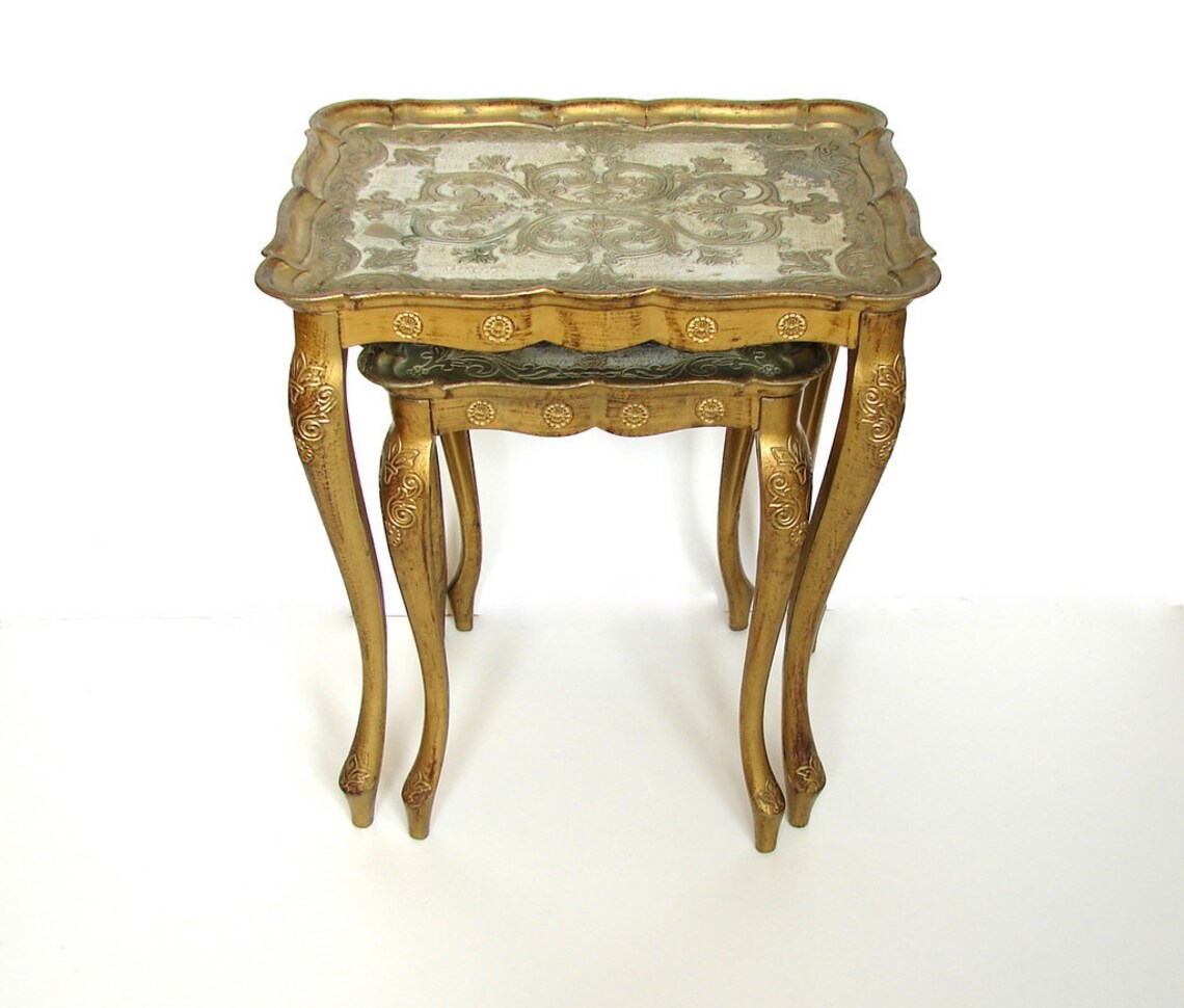 Vintage Italian Florentine Nesting Tables / Tray Tables in Etsy