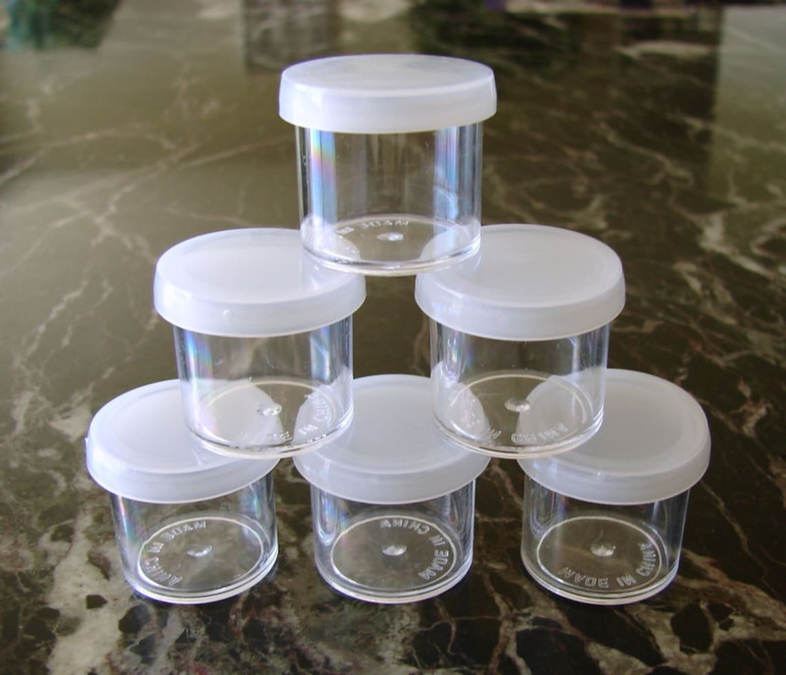 Small clear plastic cups with snap on lids set of 6 etsy