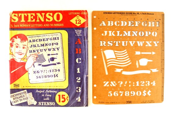 Vintage Stenso Stencil Set No 12 In Original Package C 1956 Etsy