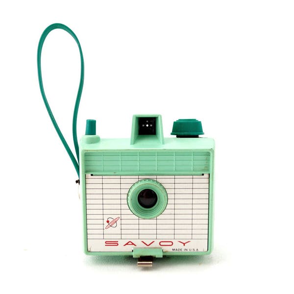 Vintage Savoy Camera in Mint Green (c.1960s) - Collectible Space Age Camera, Mid Century Camera