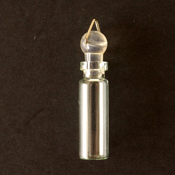 Fillable Glass Bottle / Glass Vial Charm with Rubber Stopper and Hook (35mm) - Message in a Bottle Charm