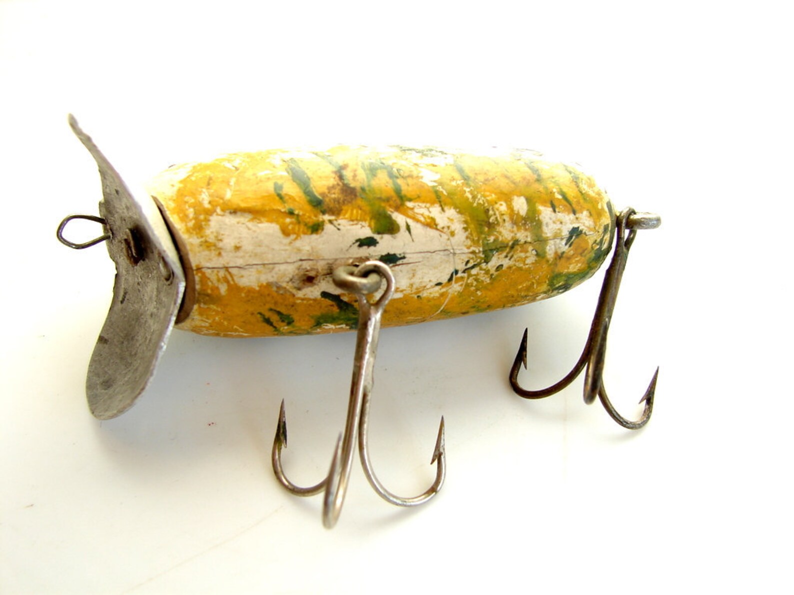 Vintage / Antique Wood Jitterbug Fishing Lure with Treble Etsy