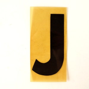Vintage Industrial Marquee Sign Letter &quot;J&quot;, Black on Yellow Flexible Plastic (7 inches tall) - Industrial Decor, Art Assemblage Supply