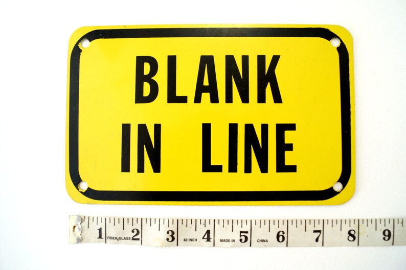 Vintage Industrial Metal blank in Line Sign Black - Etsy