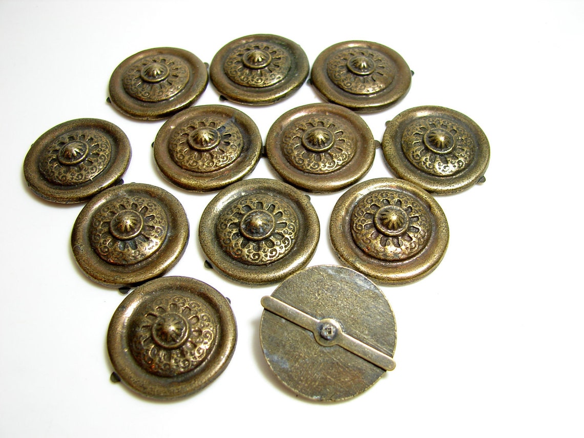 Vintage Decorative Metal Medallions with Paper FastenerType Etsy