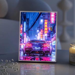 LED Auto issan gtr r35 Illustration Lichtrahmen