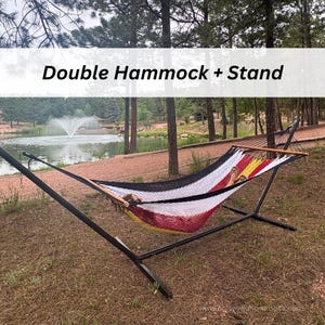 Premium Double Hammock + Heavy-Duty Stand Bundle