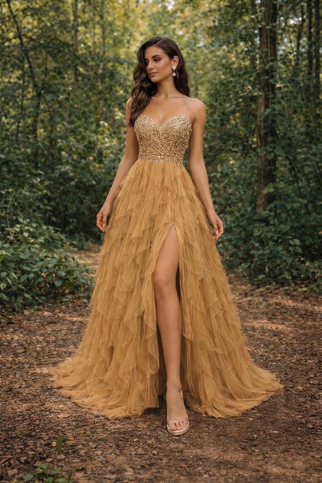 Champagne Gold Wedding Guest Dress - Etsy