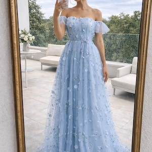 blue lace mermaid dress Pool Blue Satin Beaded Lace Sexy Plunging Open Back Mermaid Prom Dress main image 0