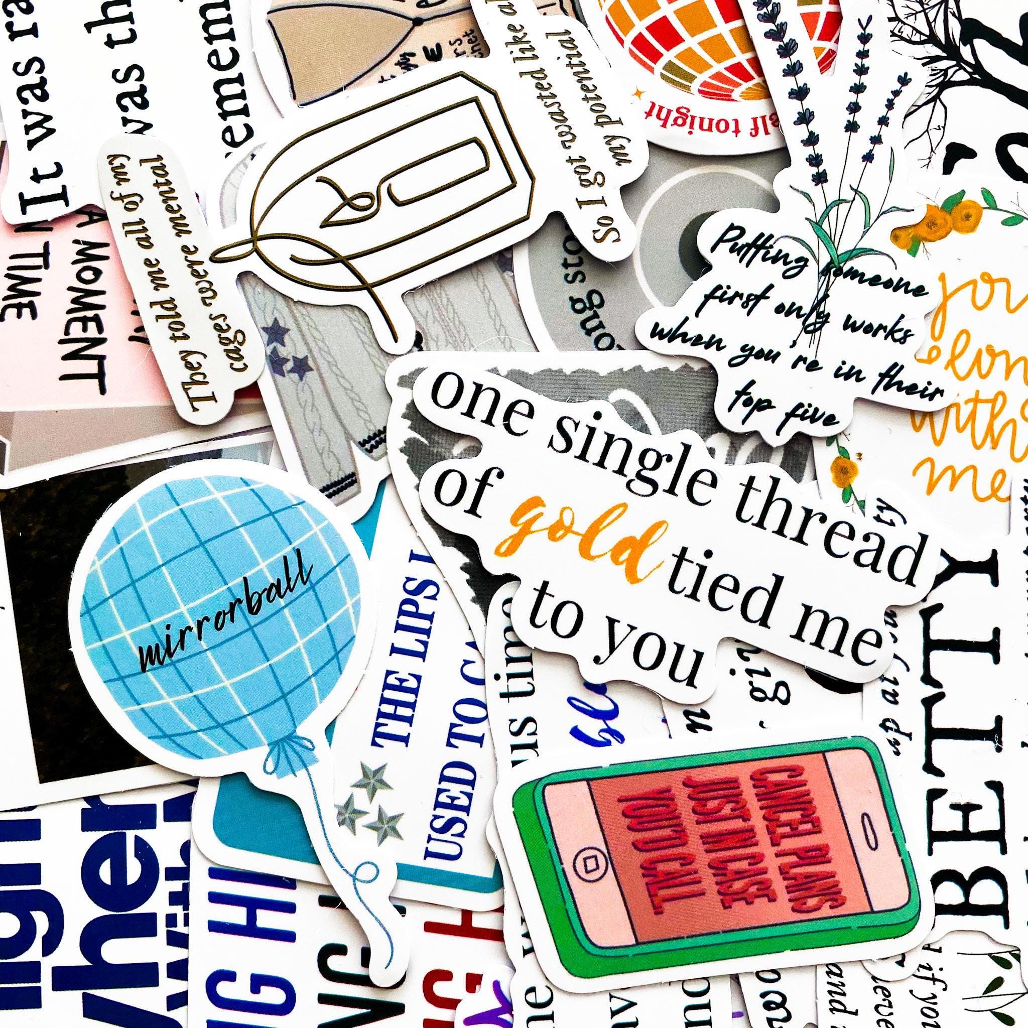 Song Sticker 50 Random Taylor Lyric Stickers Pack, Handwritten Song Lyric Stickers ...