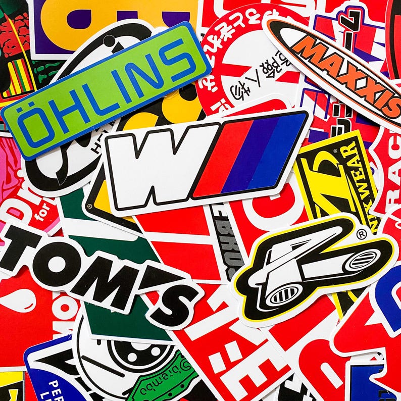 50 Random Racing Stickers, Car Performance Stickers, JDM Tuning ...