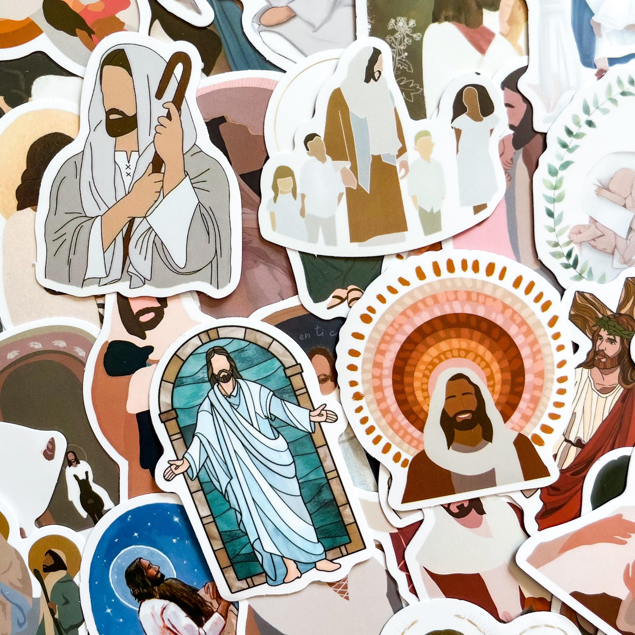 Christian Sticker Simple 50 Random Jesus Stickers, Christian Faith Stickers, Religious Bible ...