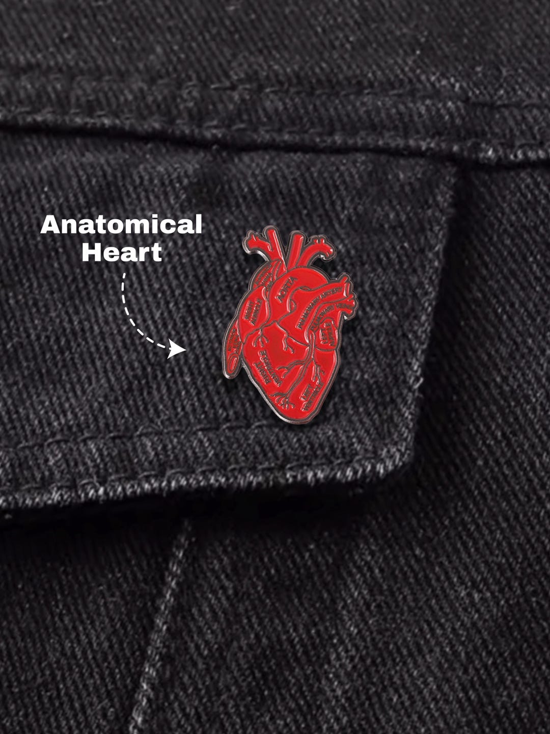 Anatomical Heart Enamel Pin – Cute Medical Pins, Funny Anatomy Pins ...