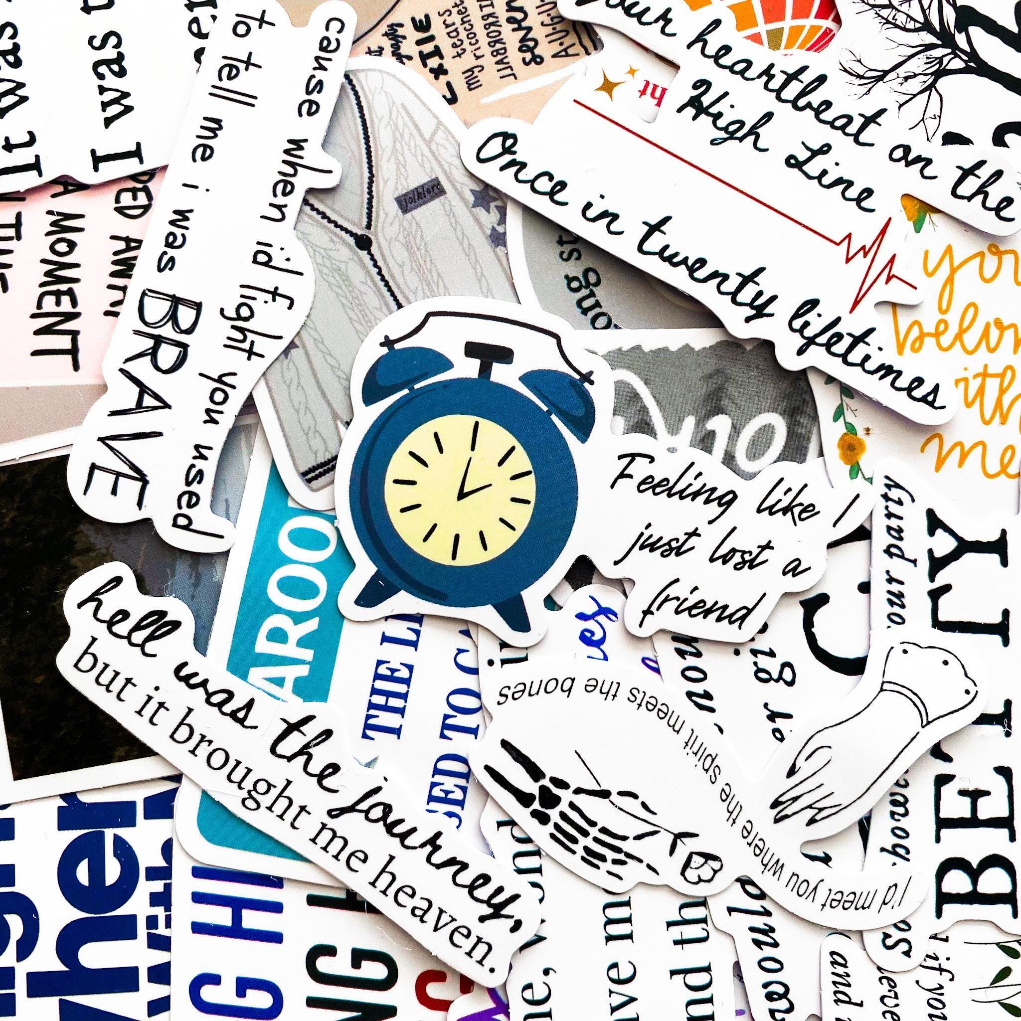 Song Reference Sticker 50 Random Taylor Lyric Stickers Pack, Handwritten Song Lyric Stickers ...