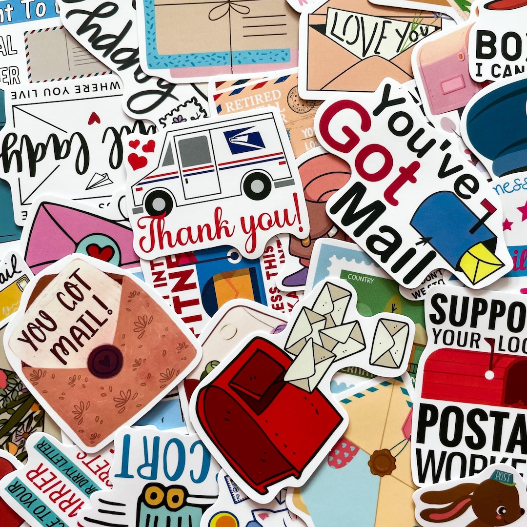 50 Random Postal Worker Stickers, Mailbox and Envelope Stickers, Mail ...