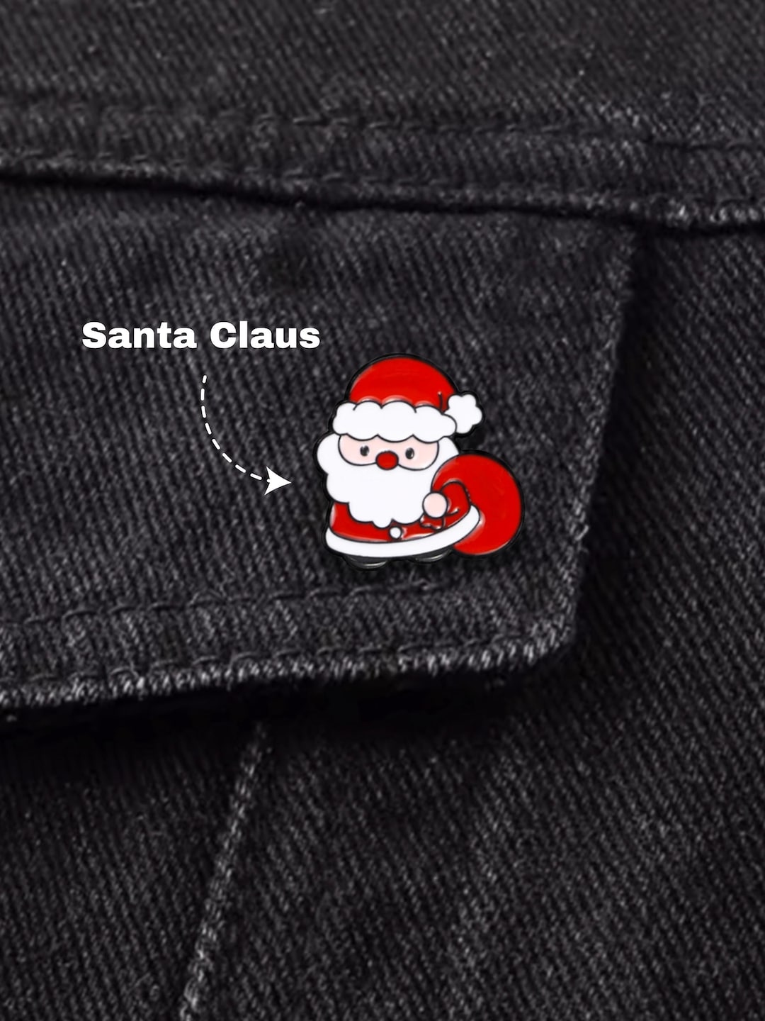 Santa Pin Design Santa Claus Enamel Pin – Cute Christmas Pins, Funny Holiday Pins ...