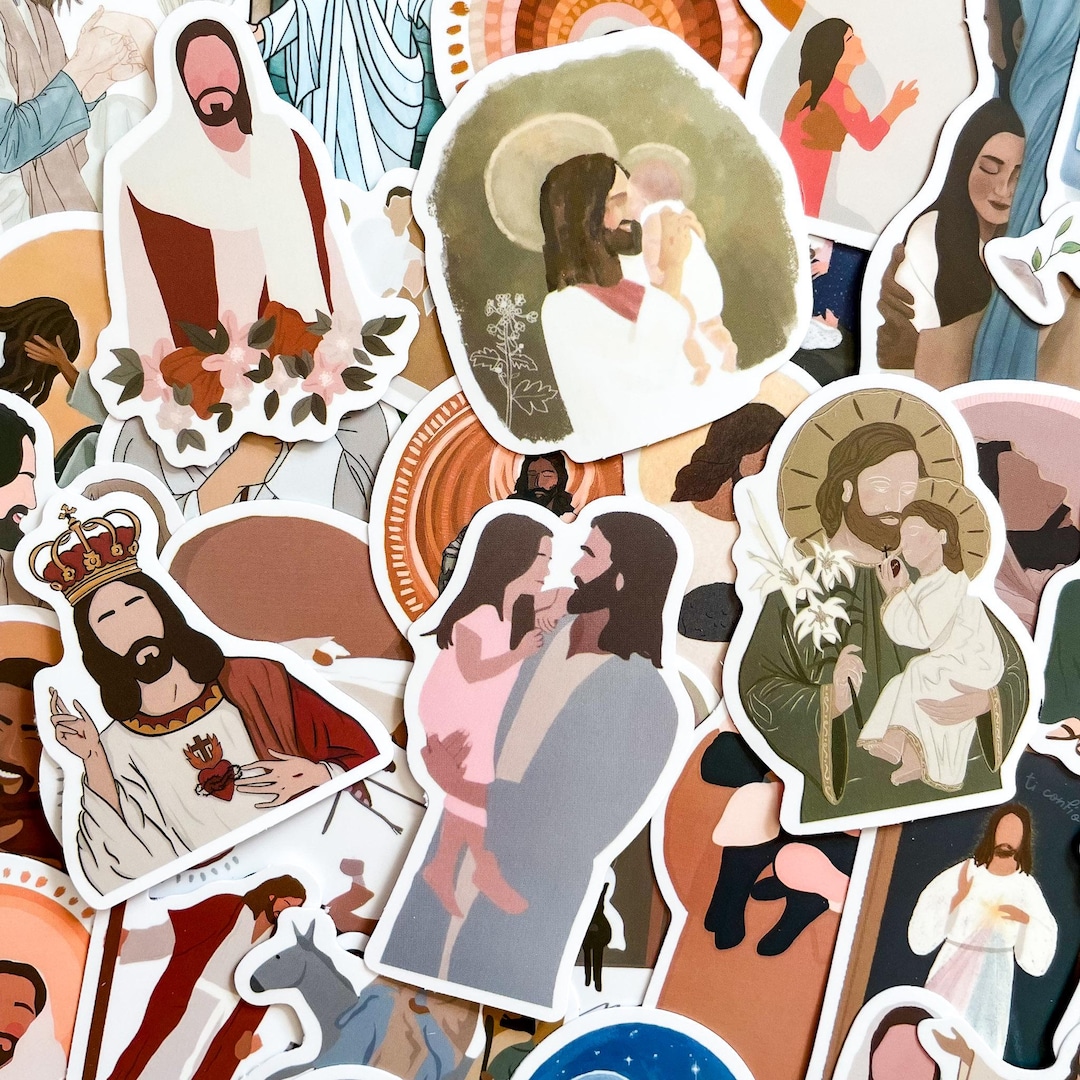 50 Random Jesus Stickers, Christian Faith Stickers, Religious Bible ...