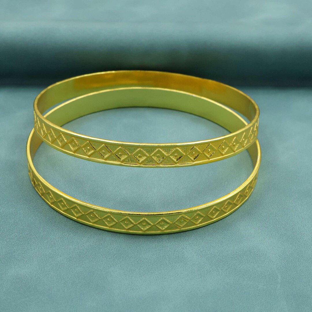 Diamond Bangles Pattern Gold-plated Diamond Pattern Bangle Set for Women - Etsy