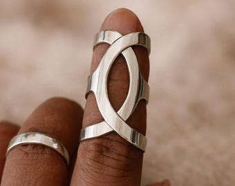 Arthritis finger splint for bending sideways lateral deviation sterling silver 925, brass or copper ring for Ehlers Danols, EDS
