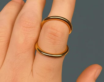 Minimalist Gold Double Band Ring - Adjustable Arthritis Relief