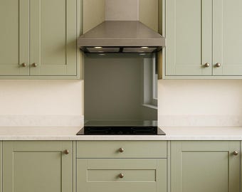 Grey Tempered Mirror Hob Splashback – Heat Resistant Kitchen Wall Splashback (5 Sizes)