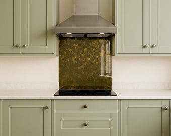 Grey with Copper Antique Tempered Mirror Hob Splashback – Heat Resistant Kitchen Splashback (5 Sizes)