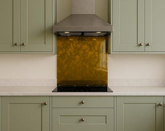 Bronze with Gold Antique Tempered Mirror Hob Splashback – Heat Resistant Kitchen Splashback (5 Sizes)