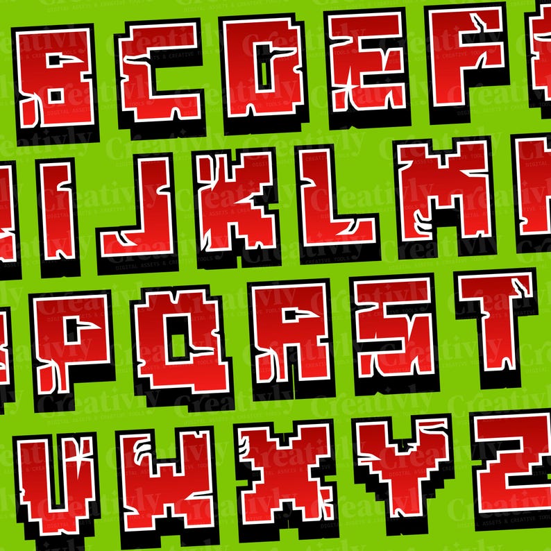 Miner Font for Canva Editable, Change Colors Pixel Alphabet, Video Game ...