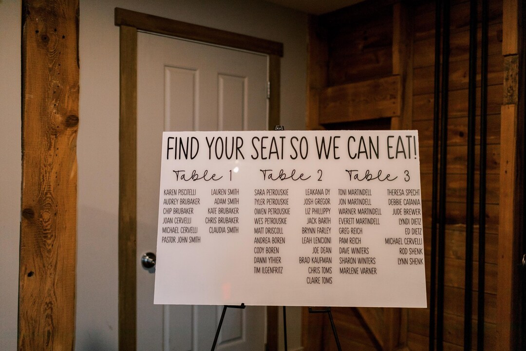 Customizable Wedding Seating Chart Sign - Etsy