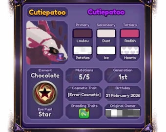 Cutiepatoo • Error Cosmetic Trait • Dragon Adventures • Roblox