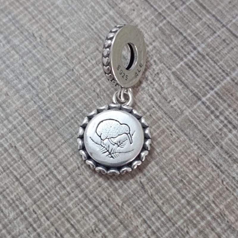 Pandora Charm Sterling Silver Ale S925 New Zealand Kiwi Fern