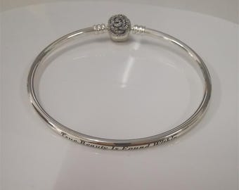 925 sterling silver Ale Pandora  Beauty And The Beast  Bangle Bracelet