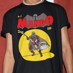 Vintage Mando Shirt - Mandalorian Tee,Bounty Hunter Tee,Grogu Tshirt,Star Wars Sweatshirt image 1