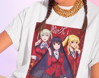 賭ケグルイ アニメ シャツ – 蛇喰夢子、早乙女メアリー、桃喰きらり、生志摩ミダリ、賭ケグルイ Tシャツ